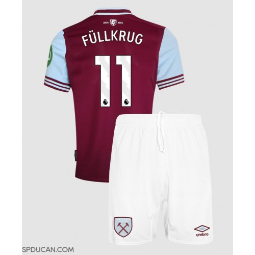 Dječji Nogometni Dres West Ham United Niclas Fullkrug #11 Domaci 2024-25 Kratak Rukav (+ Kratke hlače)